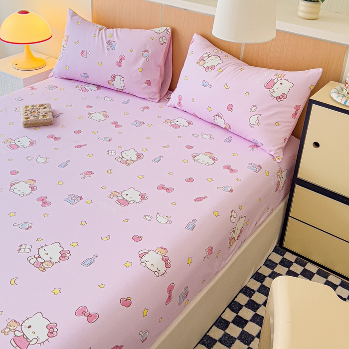 91家纺网 家纺一手货源 找家纺 （总）金丝鸟家纺 2025新款三丽鸥系列全棉斜纹13370单品床笠