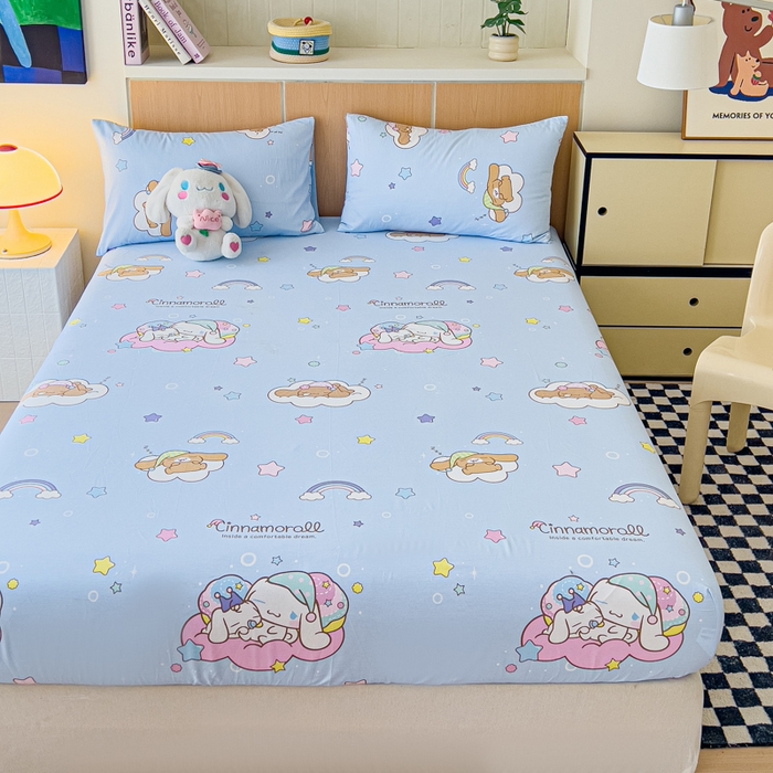 91家纺网 家纺一手货源 找家纺 （总）金丝鸟家纺 2025新款三丽鸥系列全棉斜纹13370单品床单