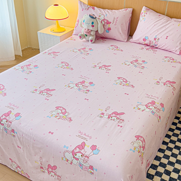 金丝鸟家纺 2025新款三丽鸥系列全棉斜纹13370单品床单 波点美乐蒂