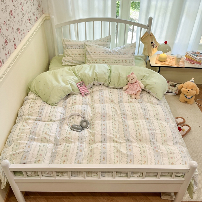 91家纺网 家纺一手货源 找家纺 盛馨家纺 2025年开学季秋冬新品小清新全棉学生三件套四件套床笠四件套跑量款系列 眠眠兔岛