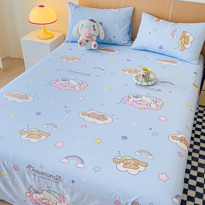 91家纺网 家纺一手货源 找家纺 （总）金丝鸟家纺 2025新款三丽鸥系列全棉斜纹13370单品床单