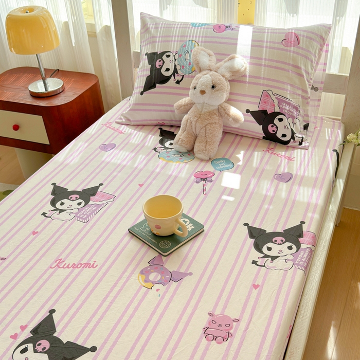 91家纺网 家纺一手货源 找家纺 （总）金丝鸟家纺 2025新款三丽鸥系列全棉斜纹13370单品床笠-学生床