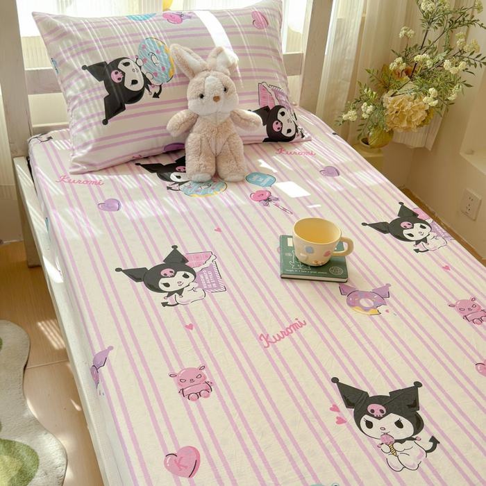 91家纺网 家纺一手货源 找家纺 （总）金丝鸟家纺 2025新款三丽鸥系列全棉斜纹13370单品床笠-学生床