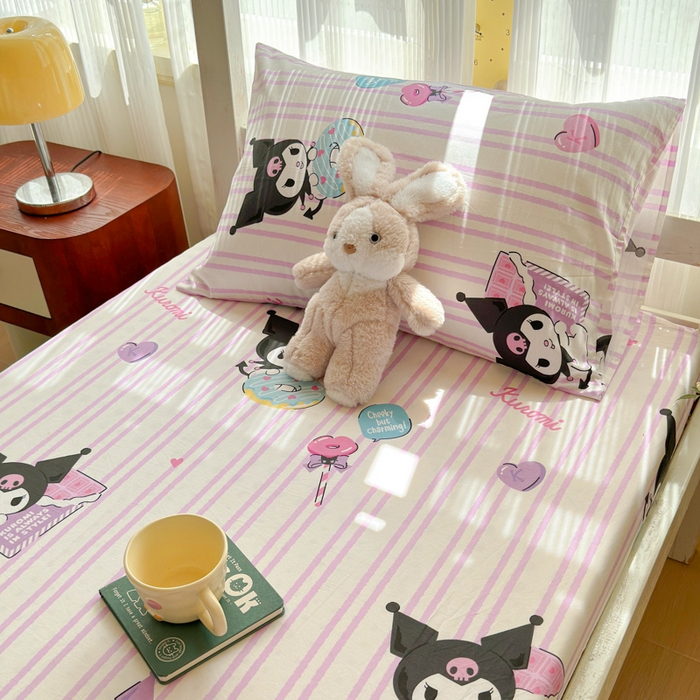 91家纺网 家纺一手货源 找家纺 （总）金丝鸟家纺 2025新款三丽鸥系列全棉斜纹13370单品床笠-学生床