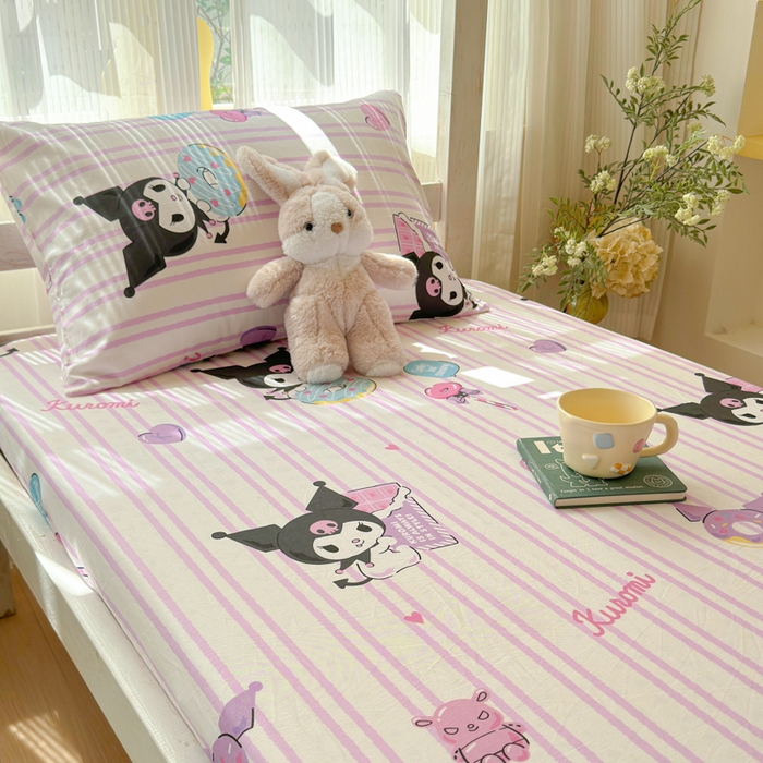 91家纺网 家纺一手货源 找家纺 （总）金丝鸟家纺 2025新款三丽鸥系列全棉斜纹13370单品床笠-学生床