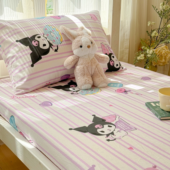 91家纺网 家纺一手货源 找家纺 （总）金丝鸟家纺 2025新款三丽鸥系列全棉斜纹13370单品床笠-学生床