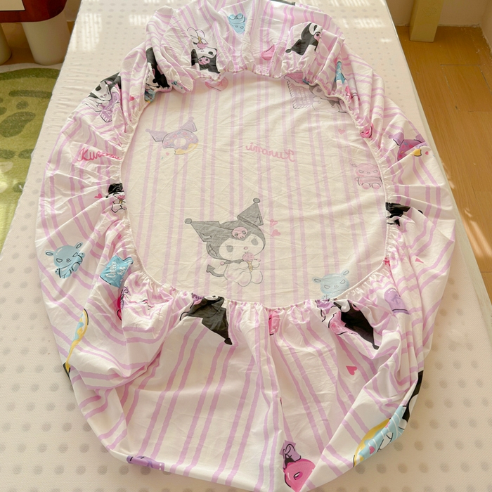 91家纺网 家纺一手货源 找家纺 （总）金丝鸟家纺 2025新款三丽鸥系列全棉斜纹13370单品床笠-学生床