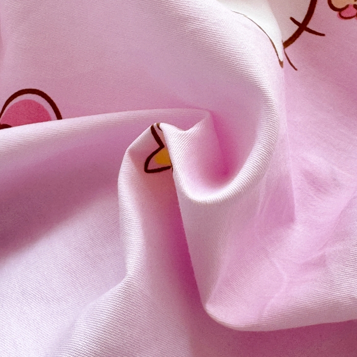 91家纺网 家纺一手货源 找家纺 金丝鸟家纺 2025新款三丽鸥系列全棉斜纹13370单品床笠-学生床 晚安kt