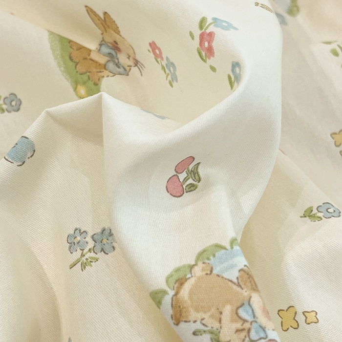 91家纺网 家纺一手货源 找家纺 盛馨家纺 2025年开学季秋冬新品小清新全棉学生三件套四件套床笠四件套跑量款系列 花漾兔兔