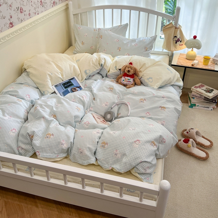 91家纺网 家纺一手货源 找家纺 （总）盛馨家纺 2025年开学季秋冬新品小清新全棉学生三件套四件套床笠四件套跑量款系列