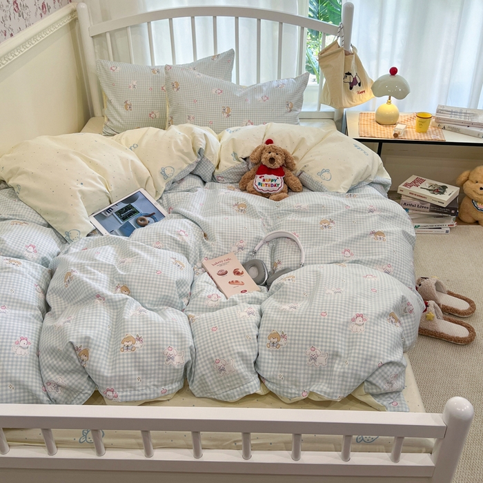 91家纺网 家纺一手货源 找家纺 （总）盛馨家纺 2025年开学季秋冬新品小清新全棉学生三件套四件套床笠四件套跑量款系列