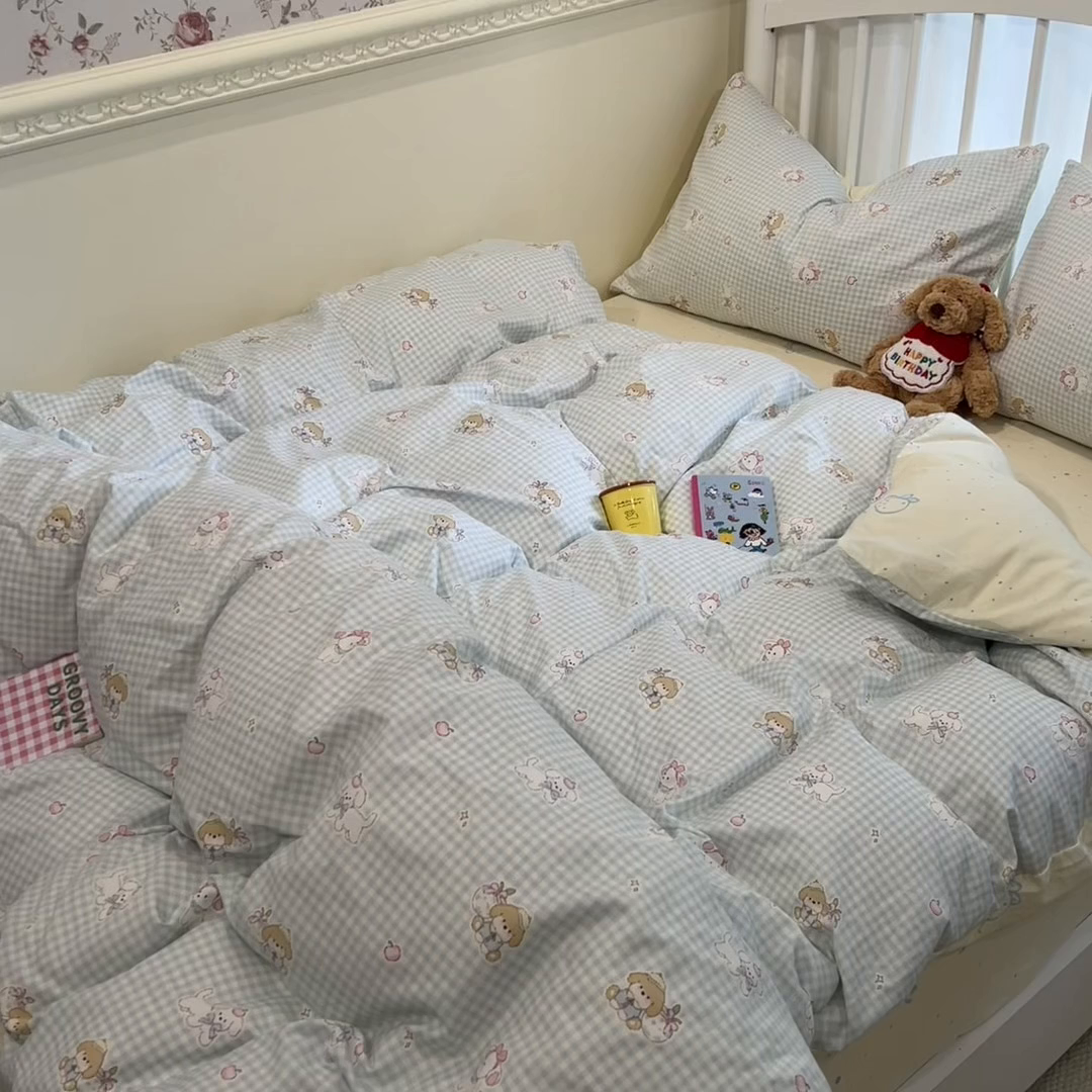 91家纺网 家纺一手货源 找家纺 （总）盛馨家纺 2025年开学季秋冬新品小清新全棉学生三件套四件套床笠四件套跑量款系列