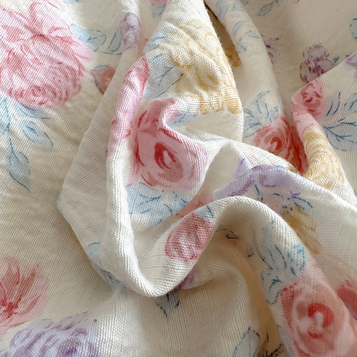 91家纺网 家纺一手货源 找家纺 思诺羽床笠 2025新款A类法式小清新皱皱纱花边蕾丝水洗棉床上四件套宿舍床笠三件套 繁花千朵