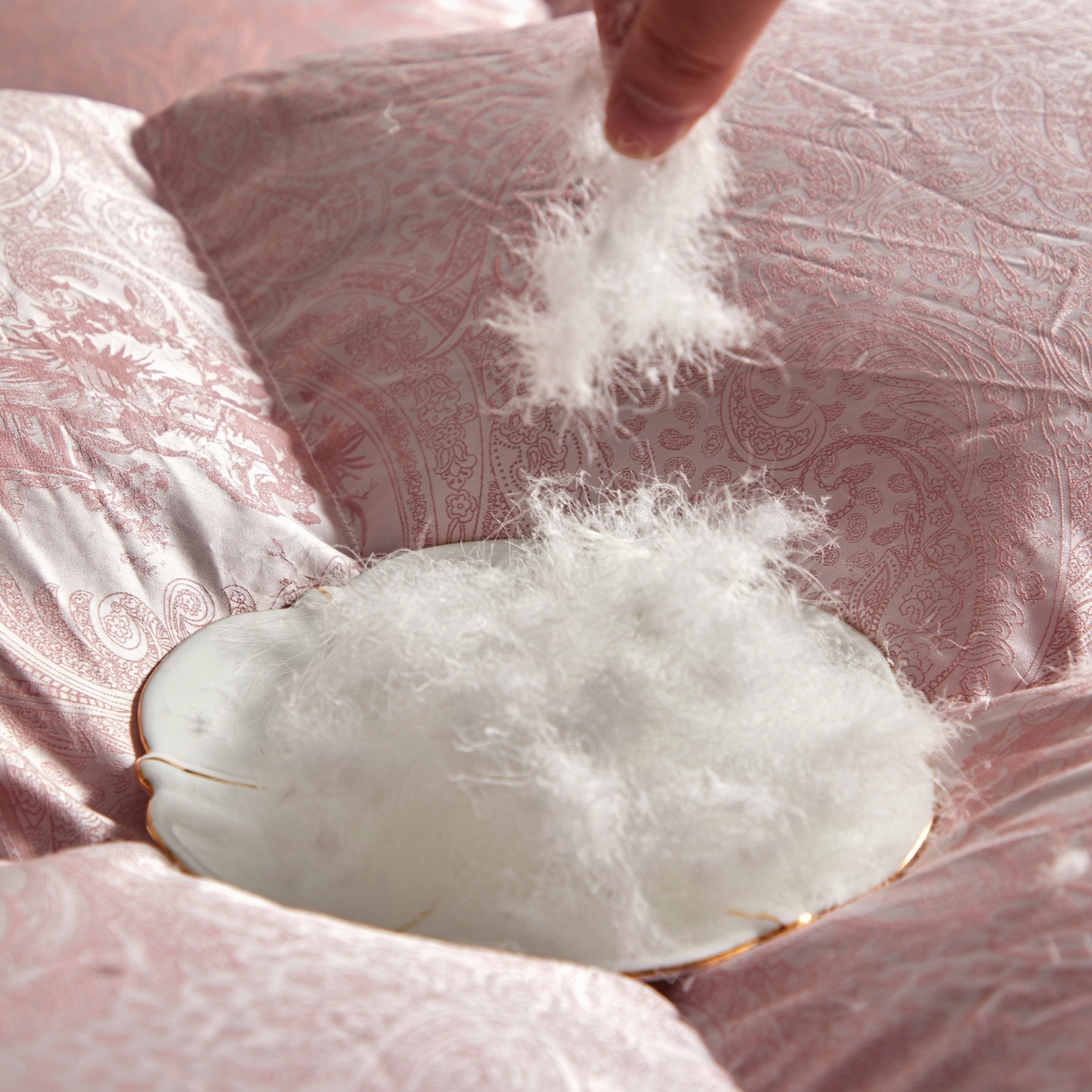 91家纺网 家纺一手货源 找家纺 织梦人羽绒工厂店2025新款羽绒被壳 高精密提花-罗马庄园豆沙