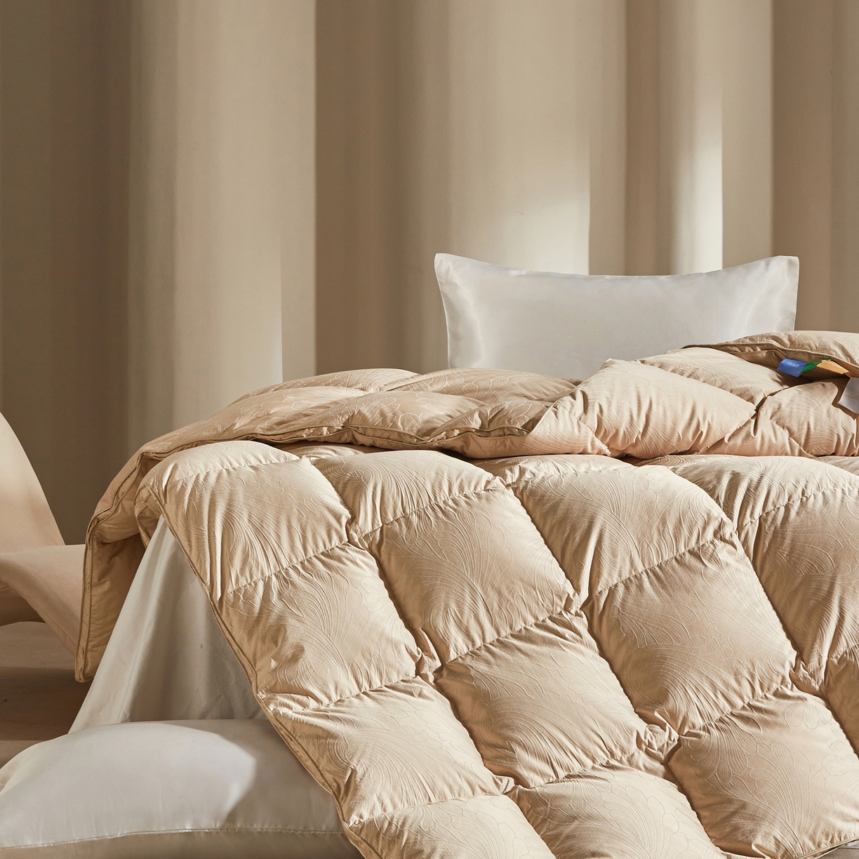 91家纺网 家纺一手货源 找家纺 织梦人羽绒工厂店2025新款羽绒被壳 高精密提花-蒙娜丽莎金