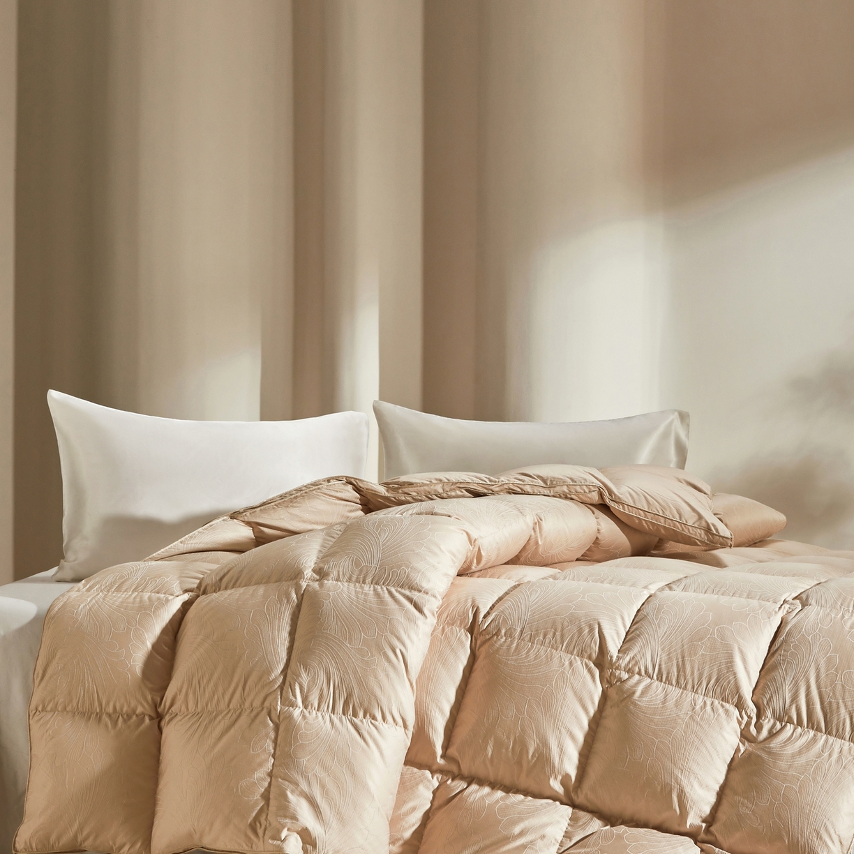 91家纺网 家纺一手货源 找家纺 织梦人羽绒工厂店2025新款羽绒被壳 高精密提花-蒙娜丽莎金