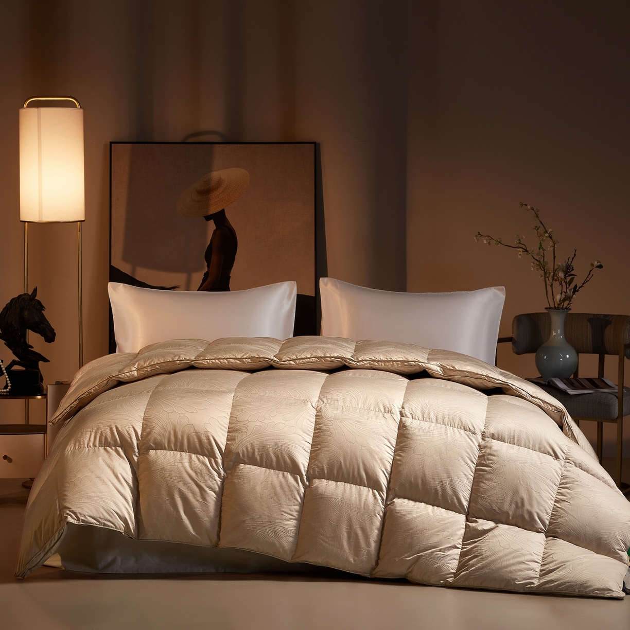 织梦人羽绒工厂店2025新款羽绒被壳 高精密提花-蒙娜丽莎金