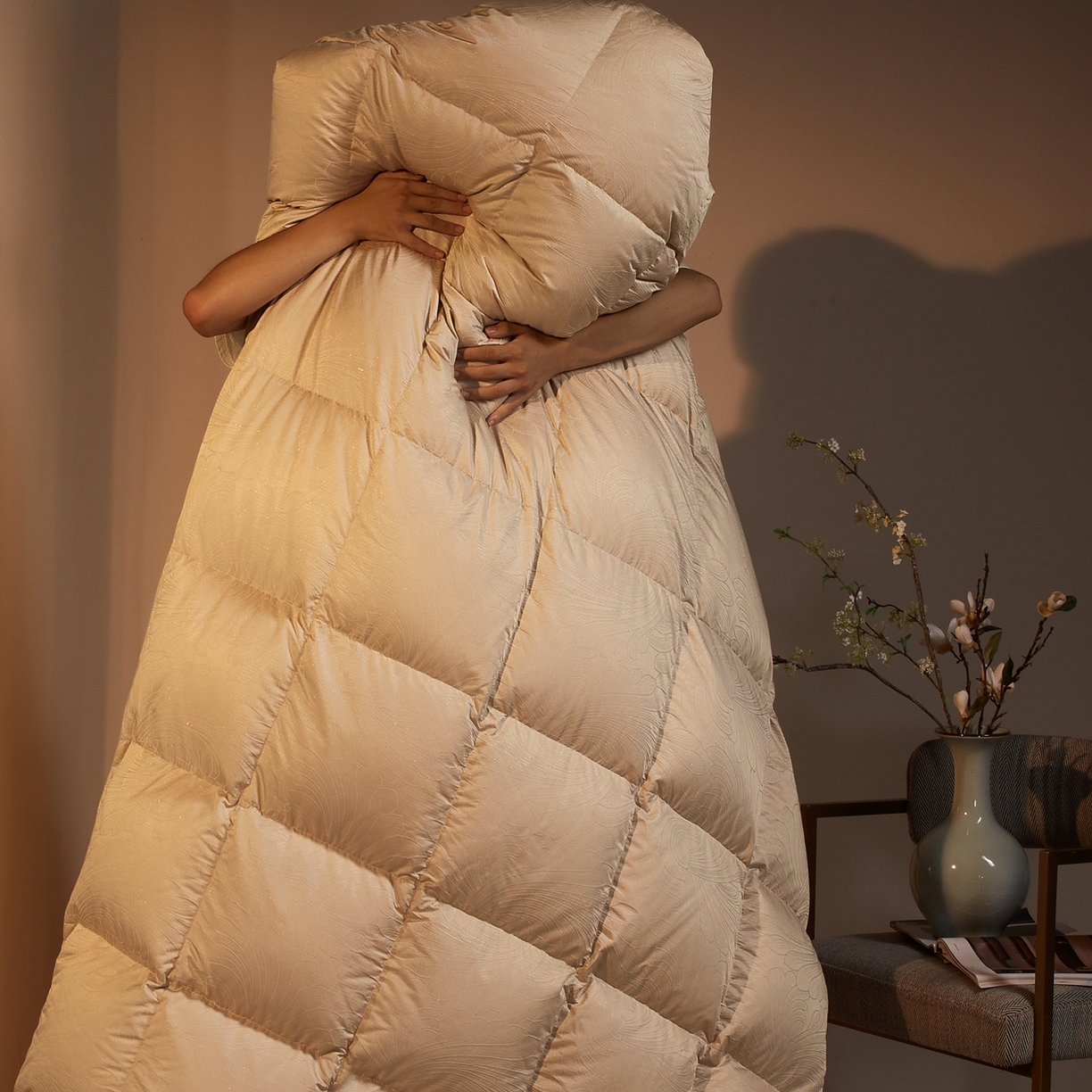 91家纺网 家纺一手货源 找家纺 织梦人羽绒工厂店2025新款羽绒被壳 高精密提花-蒙娜丽莎金