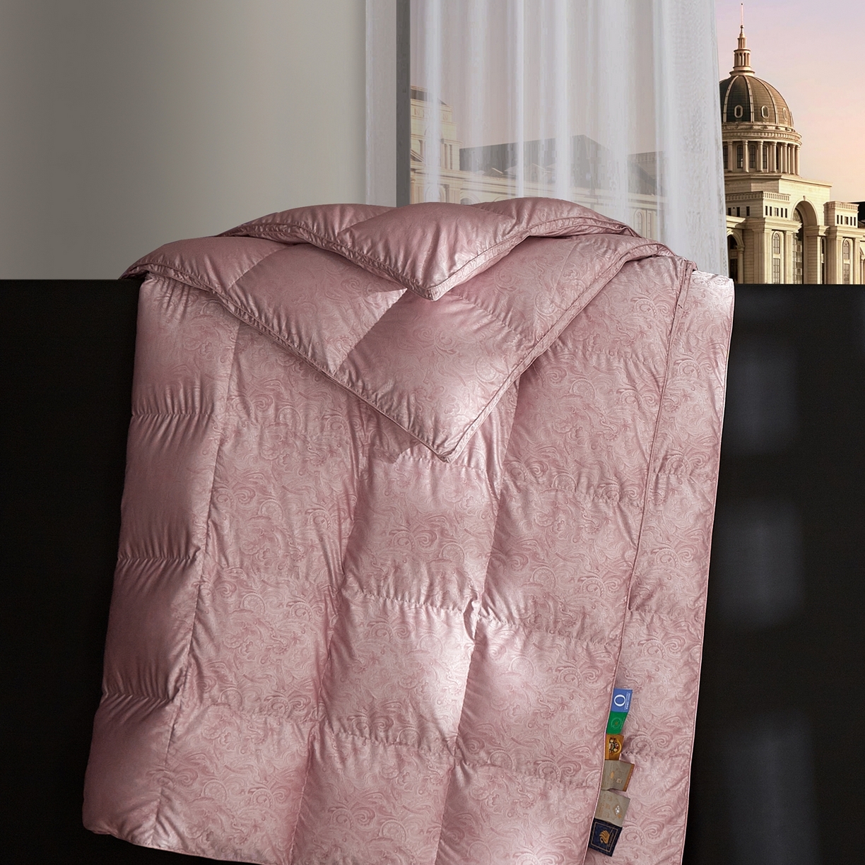 91家纺网 家纺一手货源 找家纺 织梦人羽绒工厂店2025新款羽绒被壳 高精密提花-水云豆沙