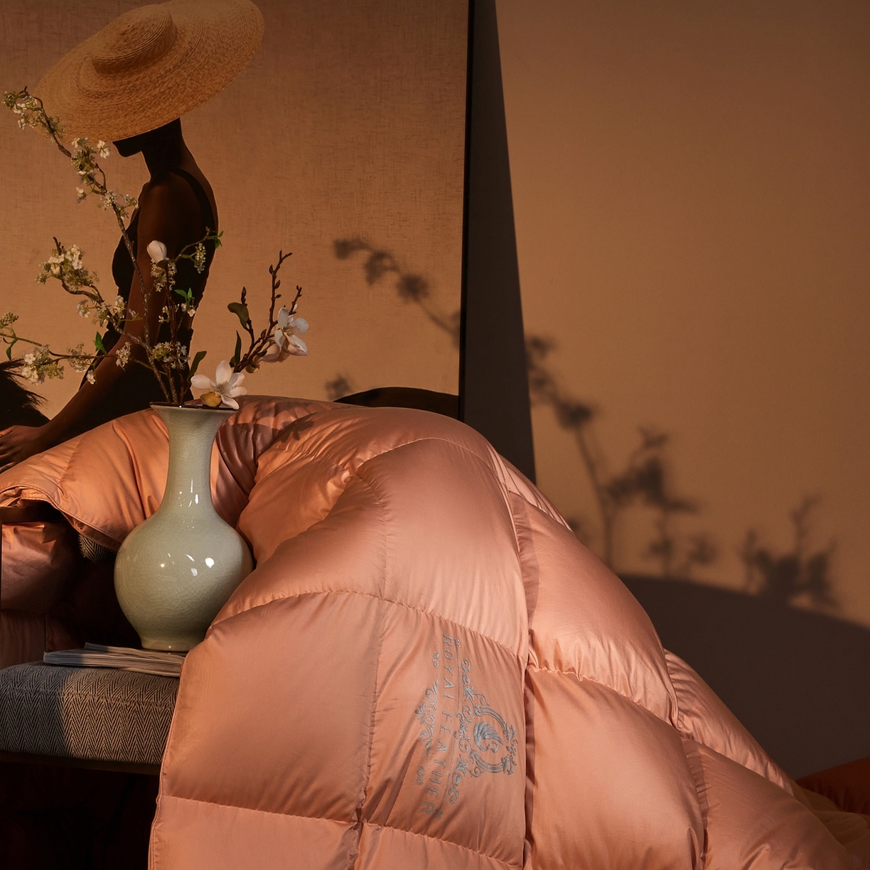 91家纺网 家纺一手货源 找家纺 织梦人羽绒工厂店2025新款羽绒被壳 莱赛尔-桔