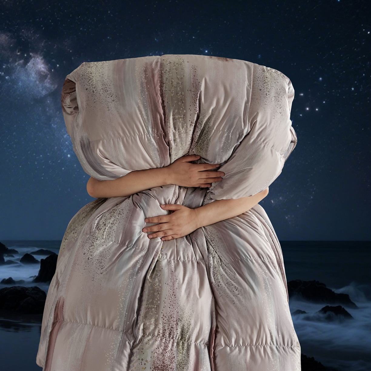 91家纺网 家纺一手货源 找家纺 织梦人羽绒工厂店2025新款羽绒被壳 莫代尔印花-琥珀之光粉