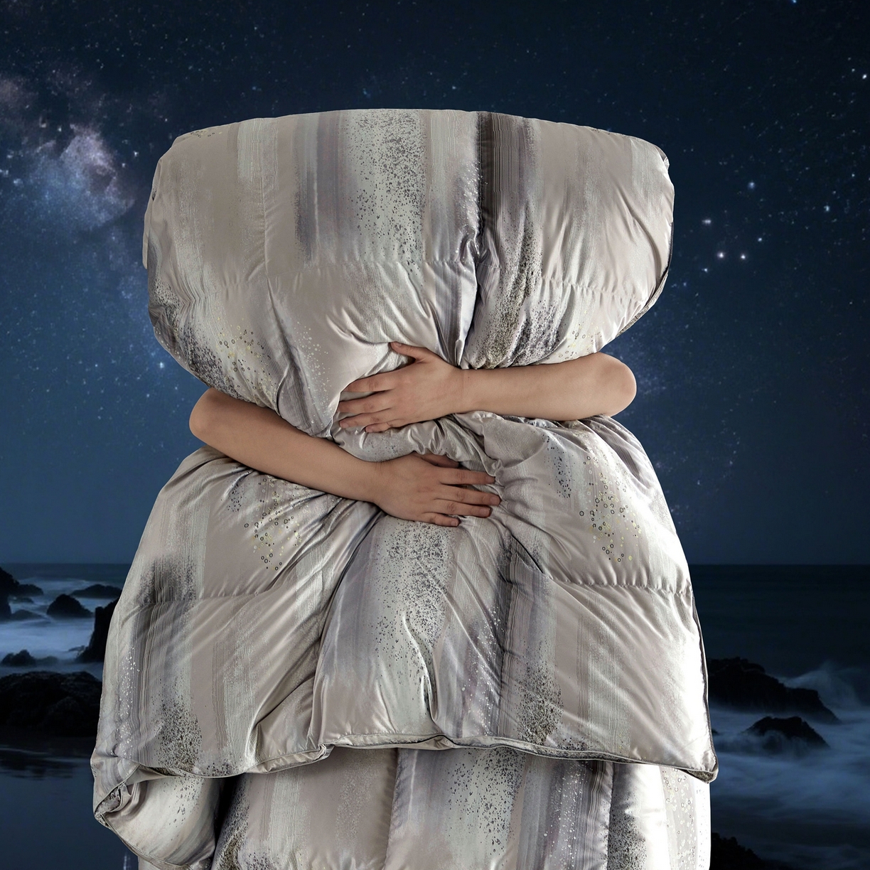 91家纺网 家纺一手货源 找家纺 织梦人羽绒工厂店2025新款羽绒被壳 莫代尔印花-琥珀之光灰