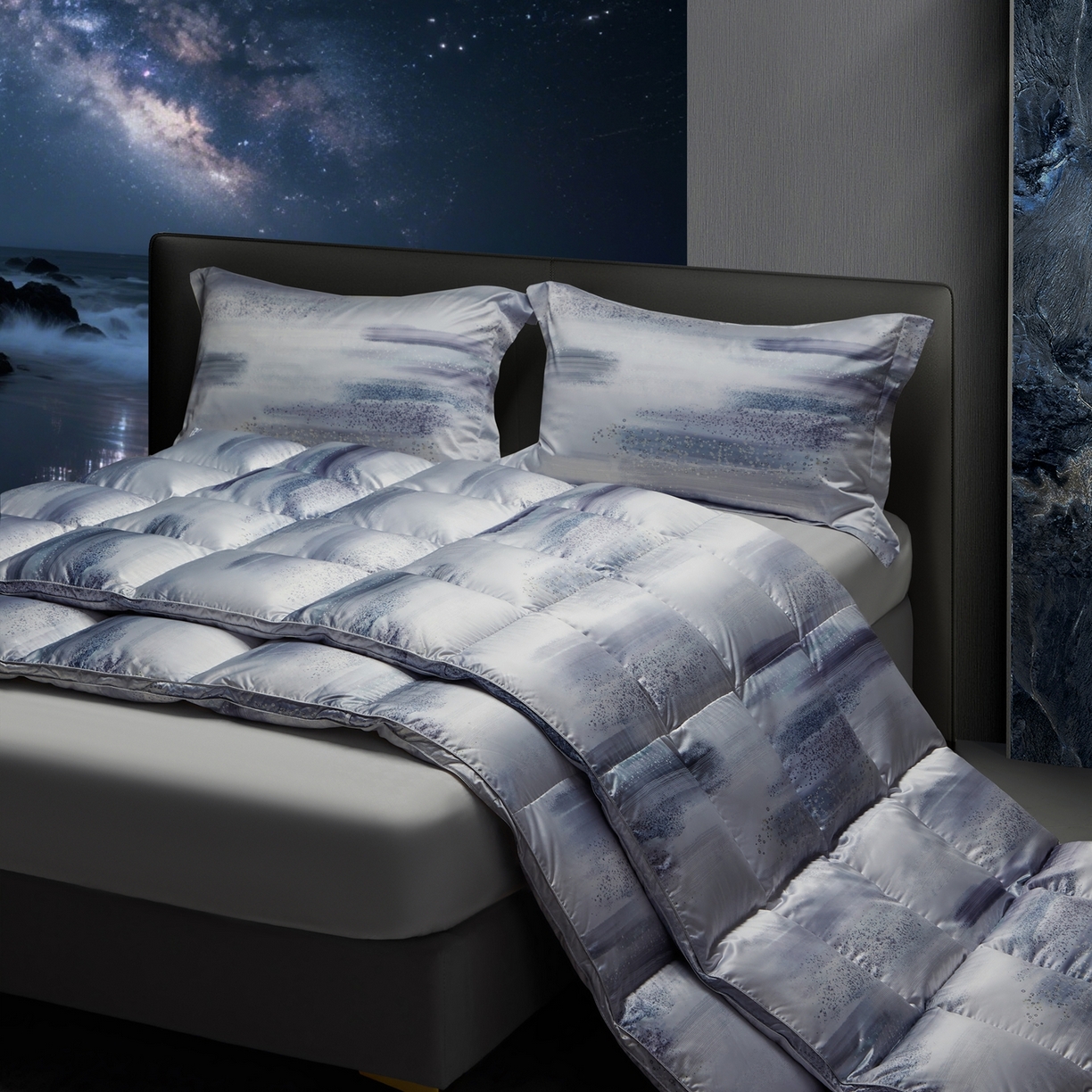 91家纺网 家纺一手货源 找家纺 织梦人羽绒工厂店2025新款羽绒被壳 莫代尔印花-琥珀之光紫