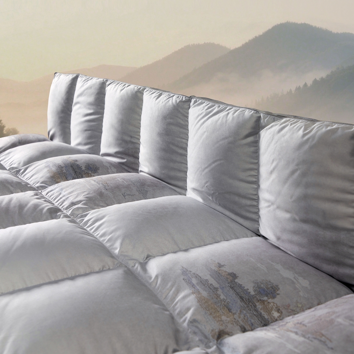 91家纺网 家纺一手货源 找家纺 织梦人羽绒工厂店2025新款羽绒被壳 莫代尔印花-忆江南灰