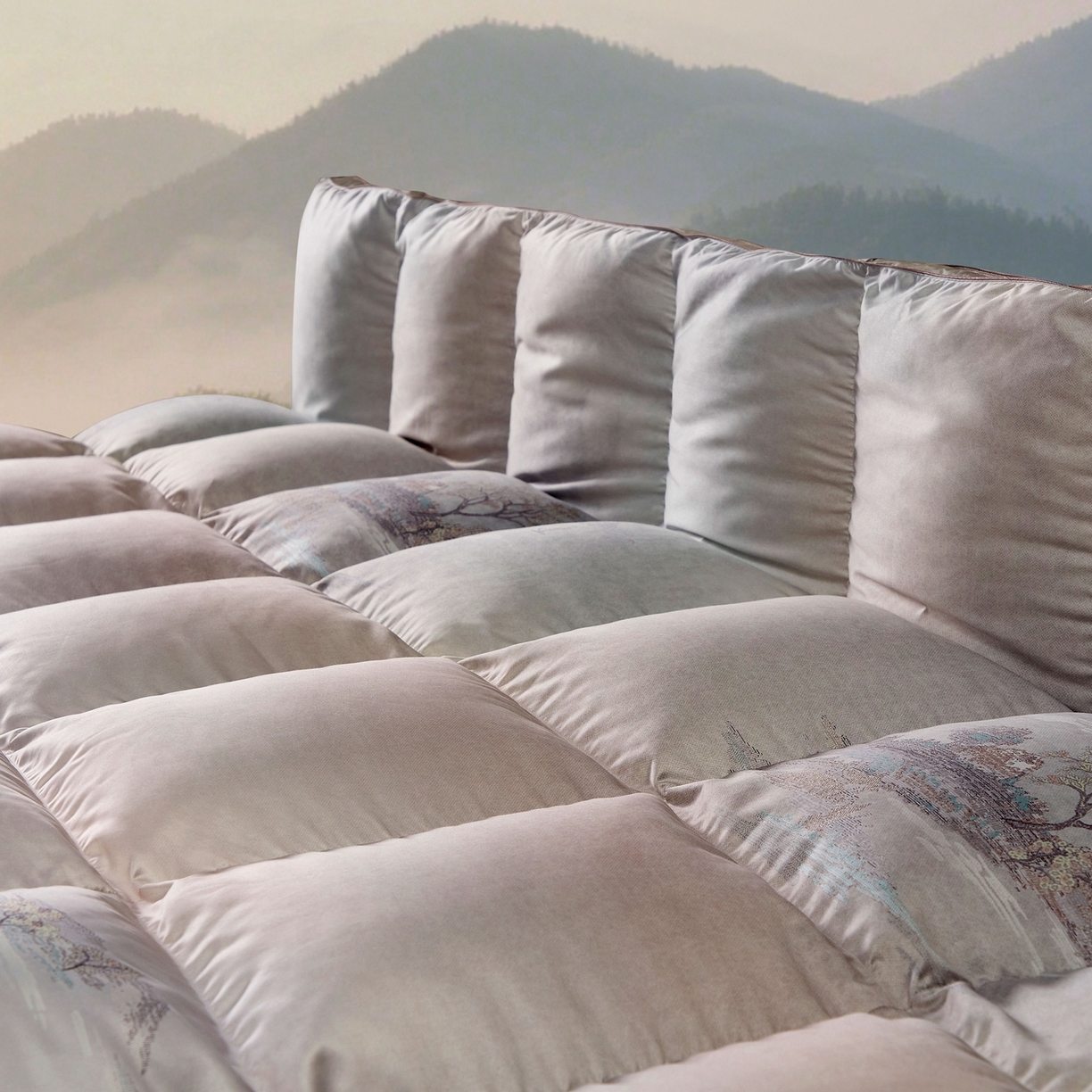 91家纺网 家纺一手货源 找家纺 织梦人羽绒工厂店2025新款羽绒被壳 莫代尔印花-忆江南桔