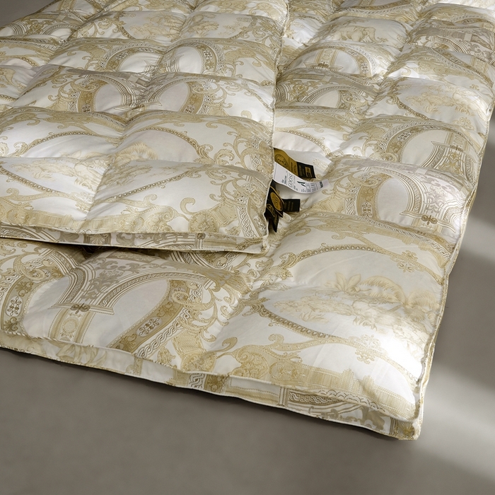 91家纺网 家纺一手货源 找家纺 织梦人羽绒工厂店 2025新款高蓬松羽绒被85鸭绒大牌同款花型 爱丁堡珍珠白