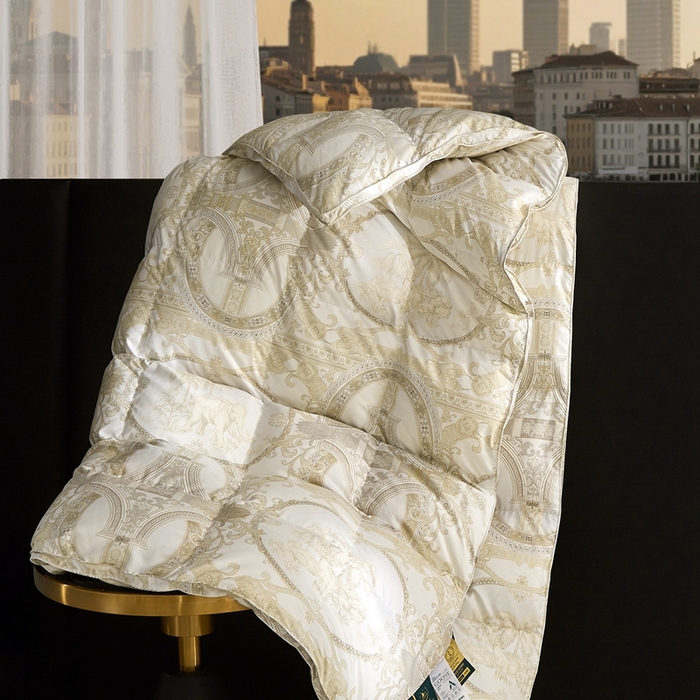 91家纺网 家纺一手货源 找家纺 织梦人羽绒工厂店 2025新款高蓬松羽绒被85鸭绒大牌同款花型 爱丁堡珍珠白