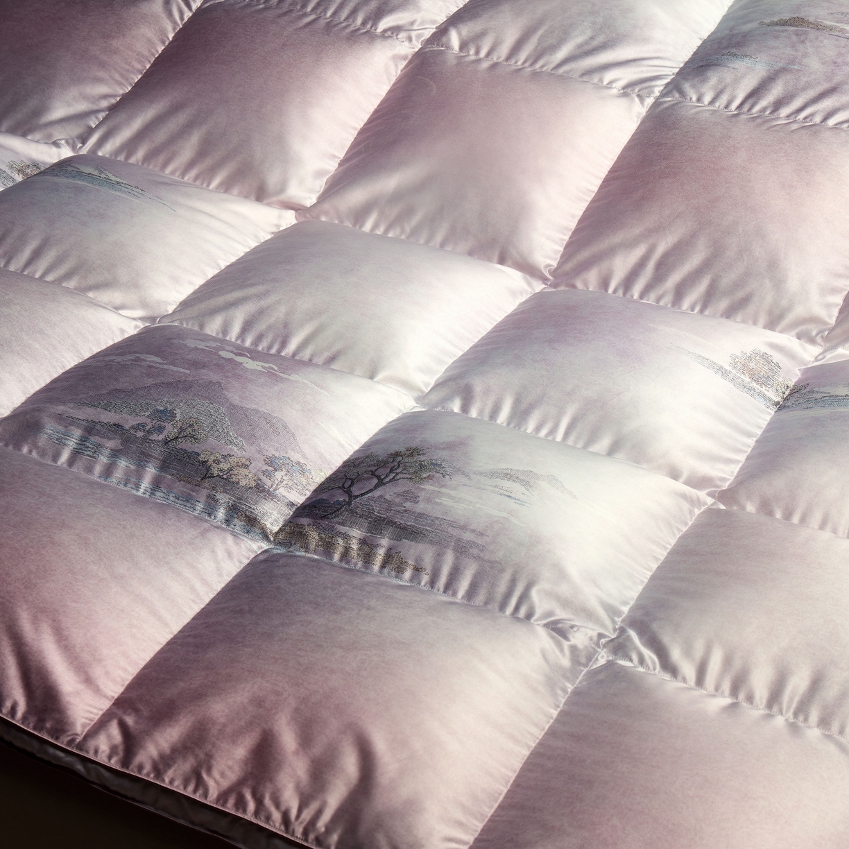 91家纺网 家纺一手货源 找家纺 织梦人羽绒工厂店2025新款羽绒被壳 莫代尔印花-忆江南紫