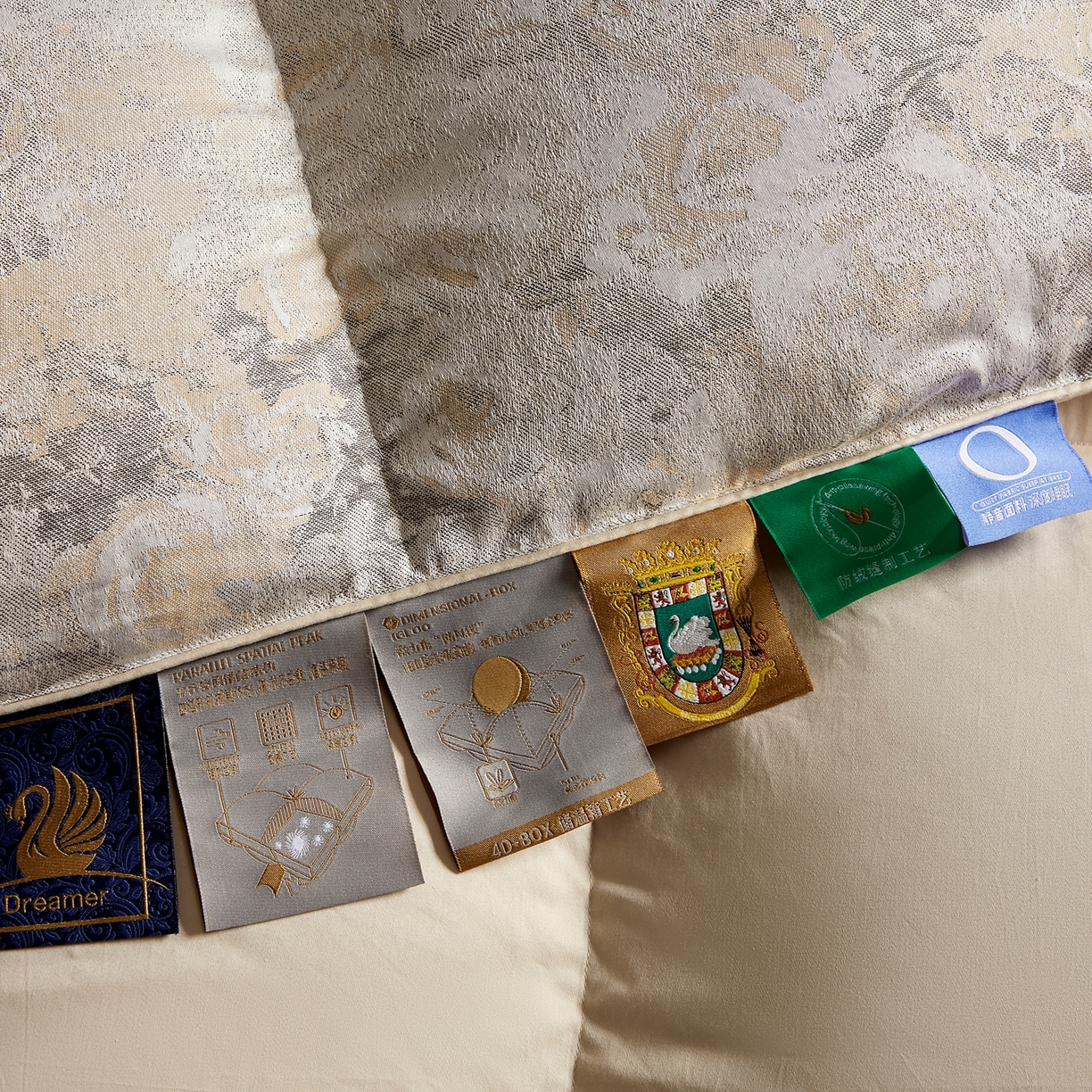 91家纺网 家纺一手货源 找家纺 织梦人羽绒工厂店2025新款羽绒被壳 天丝提花AB版-碧春花语