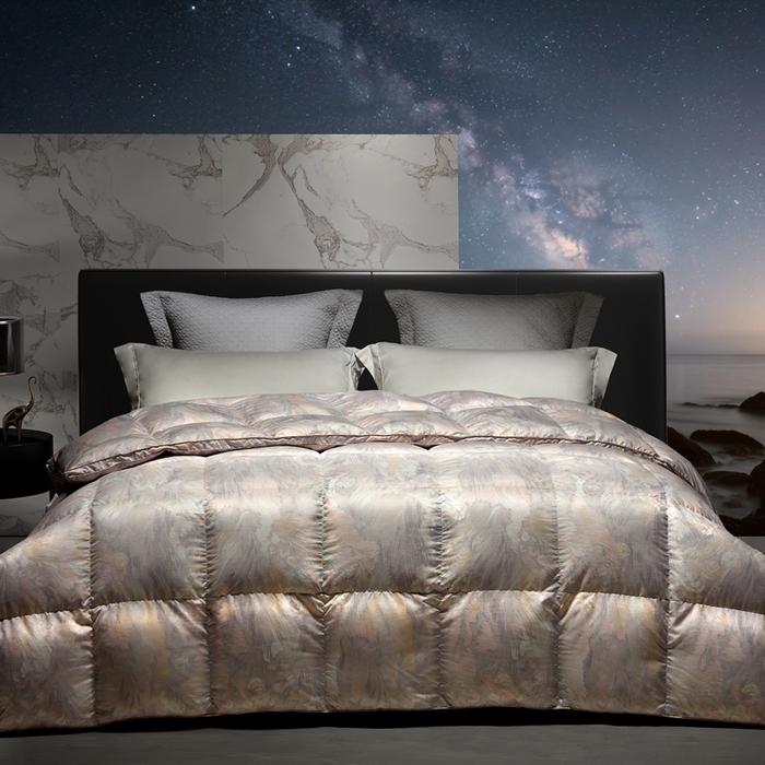 织梦人羽绒工厂店 2025新款高蓬松羽绒被85鸭绒大牌同款花型 观沧海粉