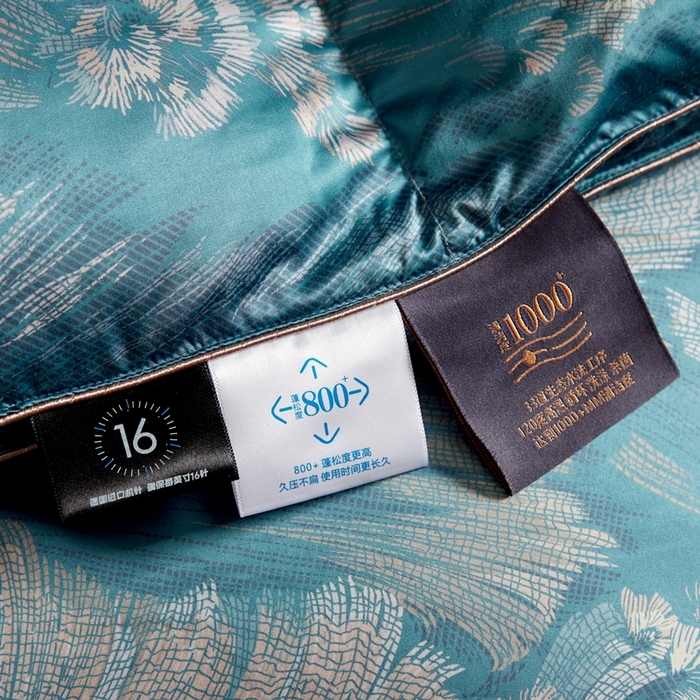 91家纺网 家纺一手货源 找家纺 织梦人羽绒工厂店 2025新款高蓬松羽绒被85鸭绒大牌同款花型 观沧海金