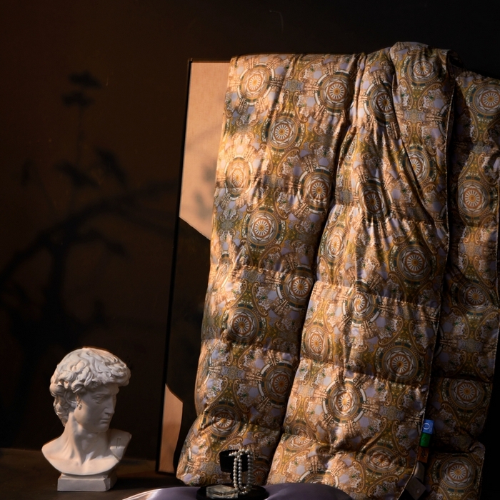 91家纺网 家纺一手货源 找家纺 织梦人羽绒工厂店 2025新款高蓬松羽绒被85鸭绒大牌同款花型 罗马风情