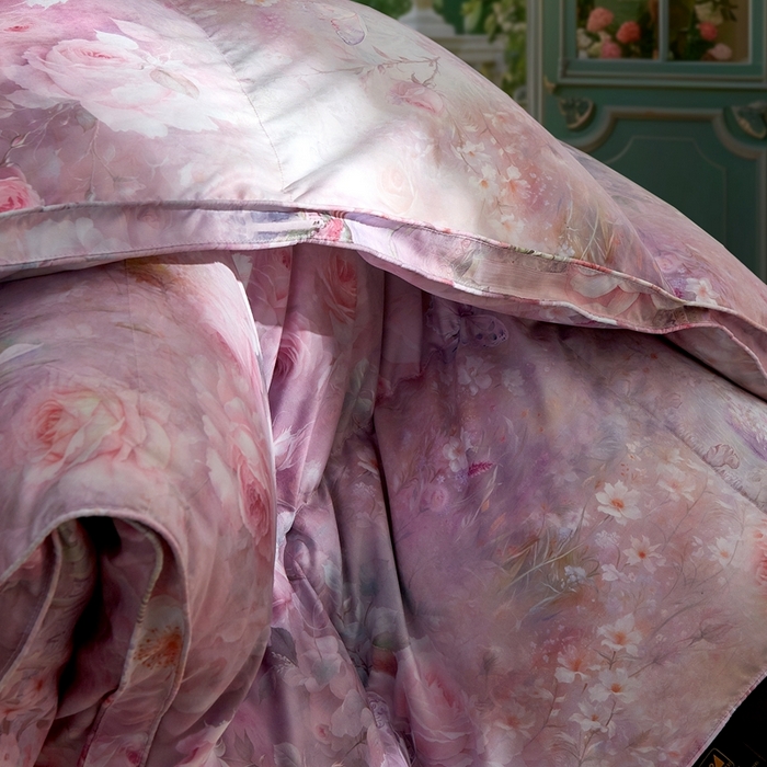 91家纺网 家纺一手货源 找家纺 织梦人羽绒工厂店 2025新款高蓬松羽绒被85鸭绒大牌同款花型 莫奈花园新