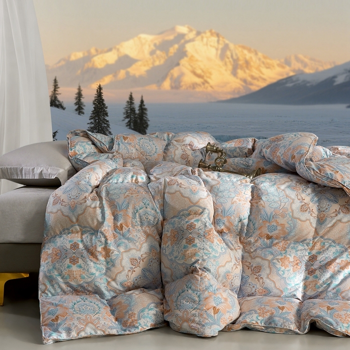 91家纺网 家纺一手货源 找家纺 织梦人羽绒工厂店 2025新款高蓬松羽绒被85鸭绒大牌同款花型 尊羽