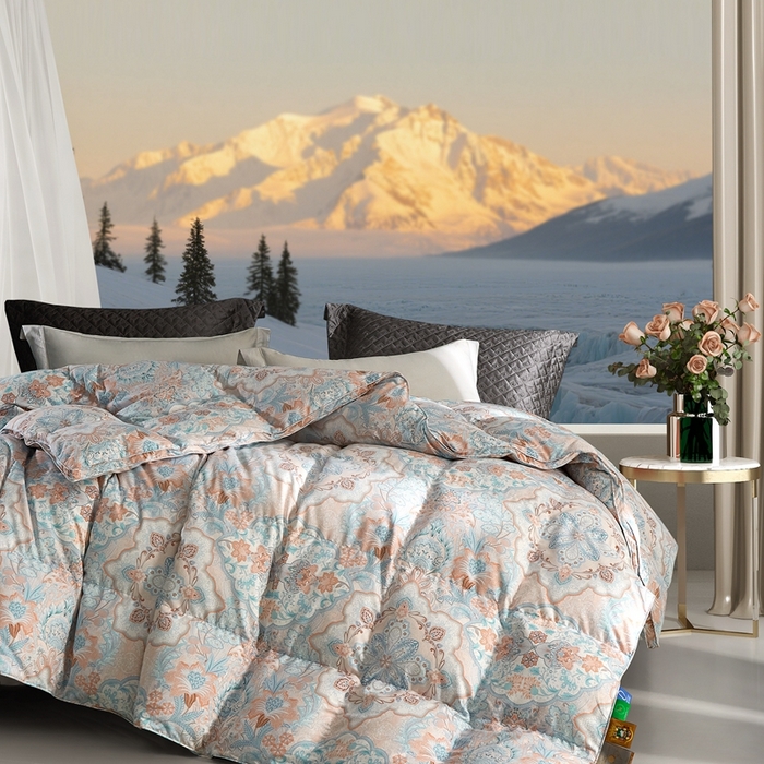 91家纺网 家纺一手货源 找家纺 织梦人羽绒工厂店 2025新款高蓬松羽绒被85鸭绒大牌同款花型 尊羽