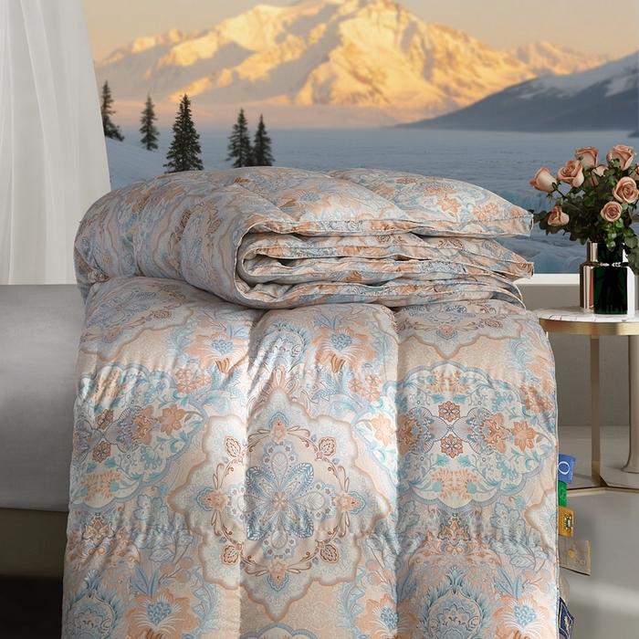 91家纺网 家纺一手货源 找家纺 织梦人羽绒工厂店 2025新款高蓬松羽绒被85鸭绒大牌同款花型 尊羽