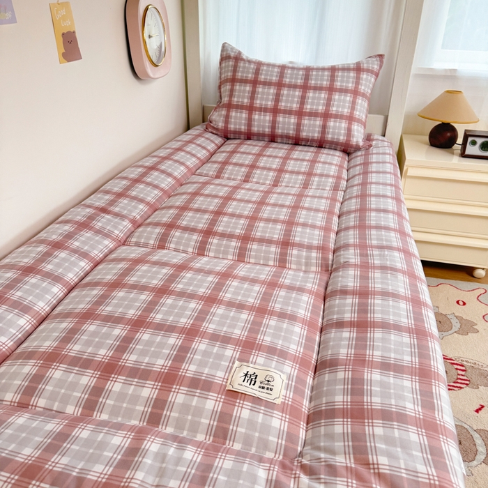 91家纺网 家纺一手货源 找家纺 美宜家 2025新款无印风学生棉花床垫母婴类新疆棉花床垫子软垫家用宿舍床褥垫被单双人出租屋铺底 豆沙红