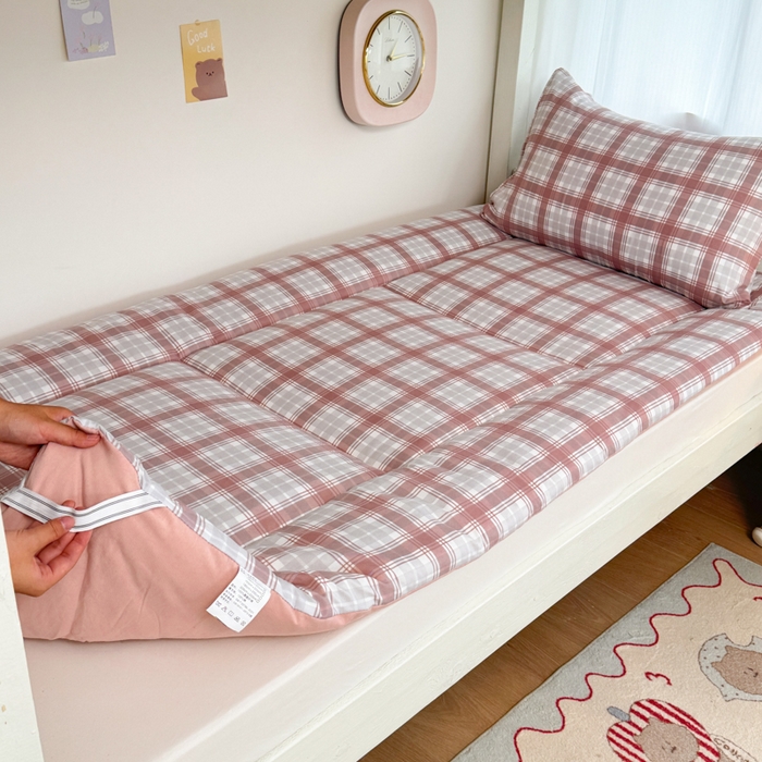 91家纺网 家纺一手货源 找家纺 美宜家 2025新款无印风学生棉花床垫母婴类新疆棉花床垫子软垫家用宿舍床褥垫被单双人出租屋铺底 豆沙红