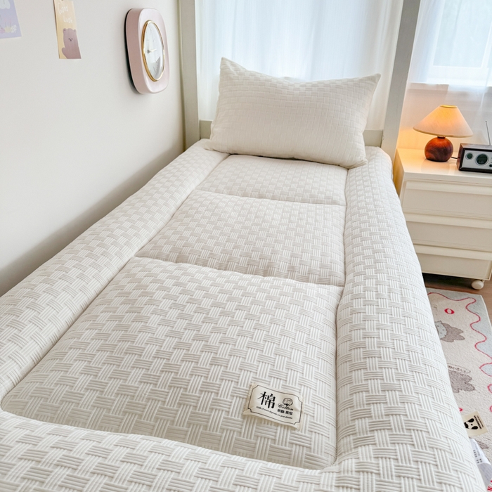 91家纺网 家纺一手货源 找家纺 美宜家 2025新款无印风学生棉花床垫母婴类新疆棉花床垫子软垫家用宿舍床褥垫被单双人出租屋铺底 良品白