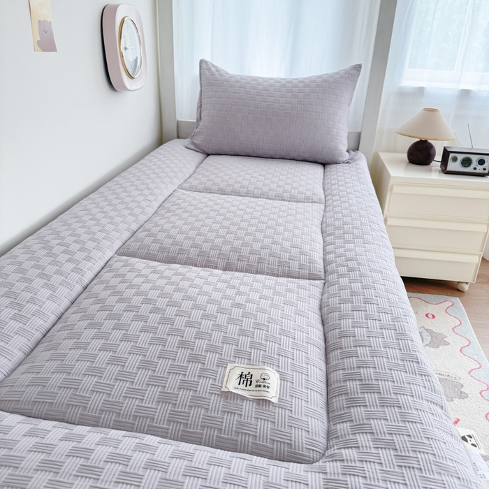 91家纺网 家纺一手货源 找家纺 美宜家 2025新款无印风学生棉花床垫母婴类新疆棉花床垫子软垫家用宿舍床褥垫被单双人出租屋铺底 良品灰