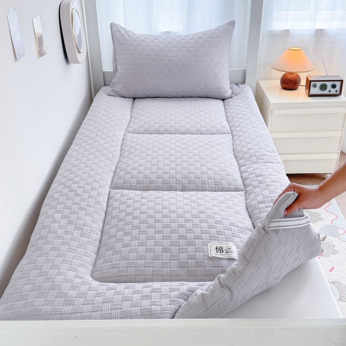 91家纺网 家纺一手货源 找家纺 美宜家 2025新款无印风学生棉花床垫母婴类新疆棉花床垫子软垫家用宿舍床褥垫被单双人出租屋铺底 良品灰