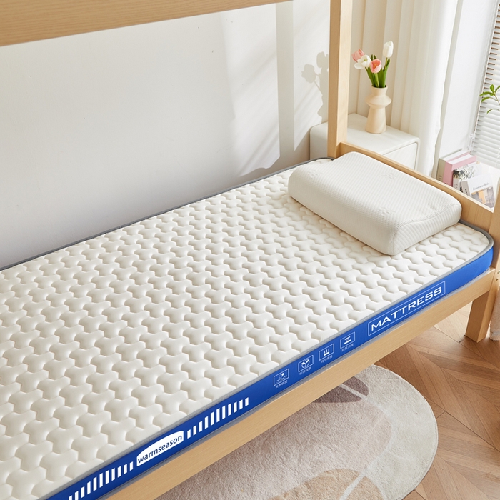 91家纺网 家纺一手货源 找家纺 暖季家纺 暖季家纺 2025新款立体三菱格海绵学生床垫 立体海绵蓝-三棱格白