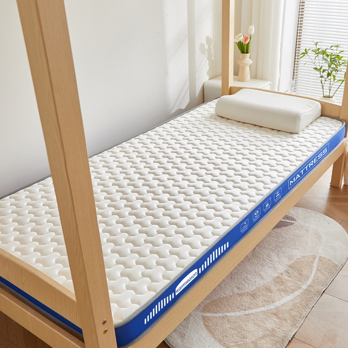 91家纺网 家纺一手货源 找家纺 暖季家纺 暖季家纺 2025新款立体三菱格海绵学生床垫 立体海绵蓝-三棱格白