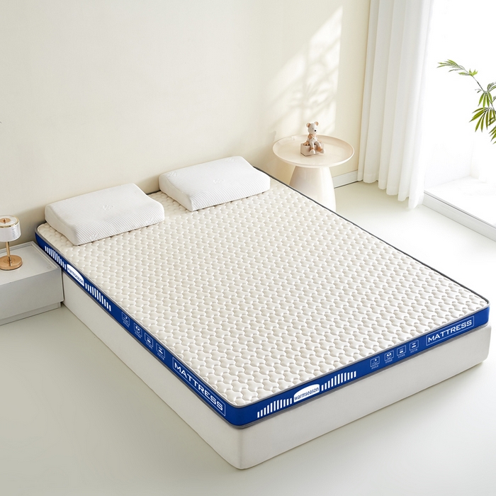 91家纺网 家纺一手货源 找家纺 暖季家纺 暖季家纺 2025新款立体三菱格海绵床垫-成人款 立体海绵蓝-三棱格白