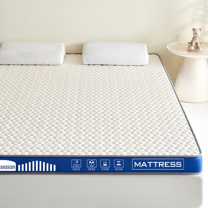 91家纺网 家纺一手货源 找家纺 暖季家纺 暖季家纺 2025新款立体三菱格海绵床垫-成人款 立体海绵蓝-三棱格白