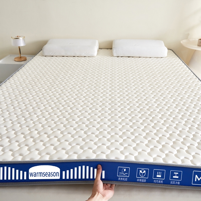 91家纺网 家纺一手货源 找家纺 暖季家纺 暖季家纺 2025新款立体三菱格海绵床垫-成人款 立体海绵蓝-三棱格白